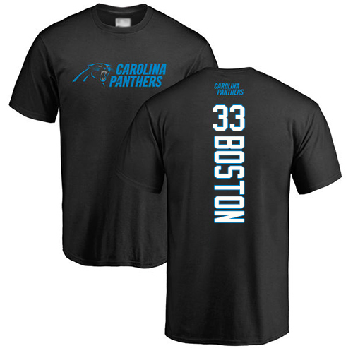 Carolina Panthers Men Black Tre Boston Backer NFL Football #33 T Shirt->nfl t-shirts->Sports Accessory